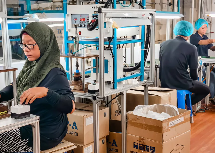 Assembly line workers